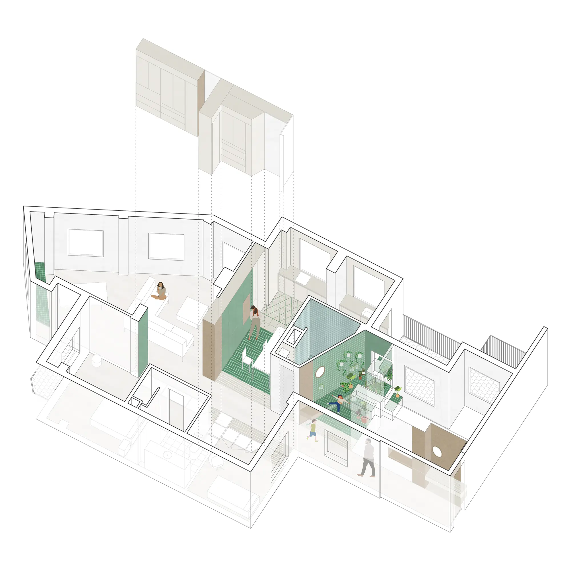 Plano Proyecto Piso con Huerto Annona arquitectura